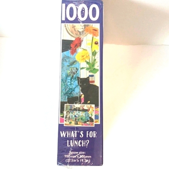 WHAT'S FOR LUNCH CAT AND FISH 1000 PIECE JIGSAW PUZZLE SIZE 27.5 x 19.7 NWT - Picture 4 of 7